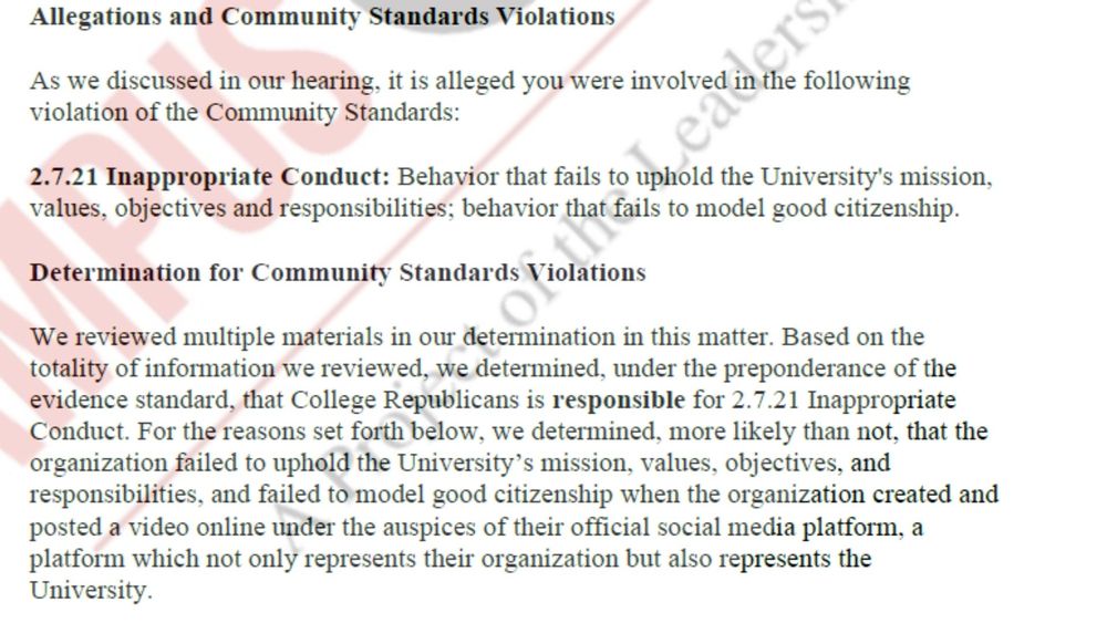 College Republicans penalized for committing 'inappropriate conduct' around its 'What is a woman?' video